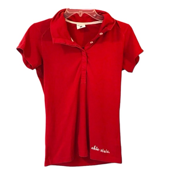 Columbia Tops - Columbia Ohio State Buckeyes Scarlet Polo Shirt Size Medium